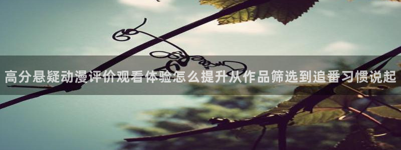 里番变态动漫在线观看:高分悬疑动漫评价观看体验怎么提升从作品筛选到追番习惯说起配图