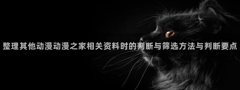 里番超乳动漫在线观看:整理其他动漫动漫之家相关资料时的判断与筛选方法与判断要点配图